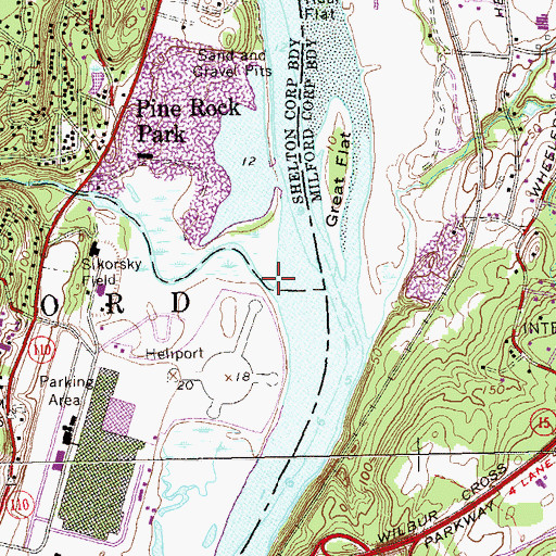 Topographic Map of Farmill River, CT