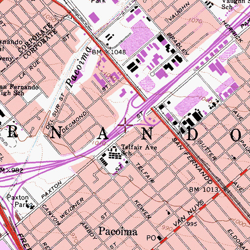 Topographic Map of Exit 44C, CA