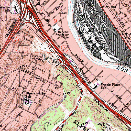 Topographic Map of Exit 138, CA