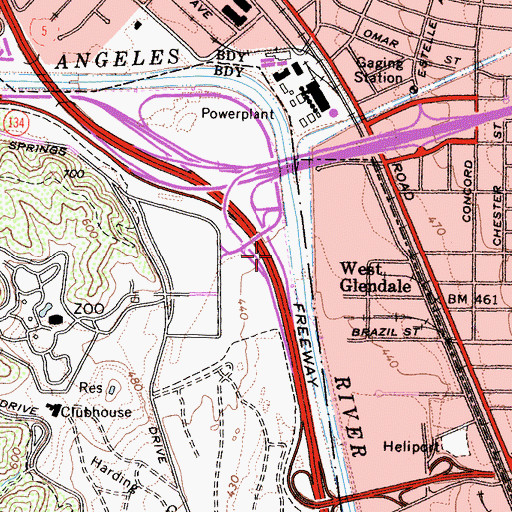 Topographic Map of Exit 144A, CA