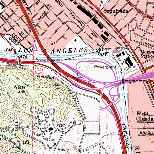 Topographic Map of Exit 144B, CA