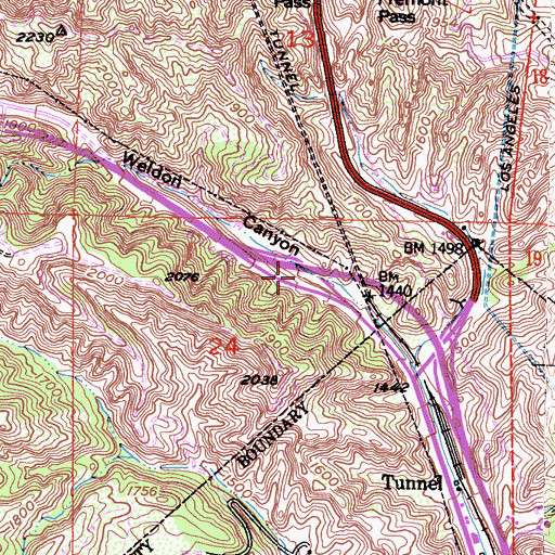 Topographic Map of Exit 162, CA