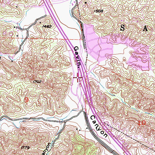 Topographic Map of Exit 166, CA
