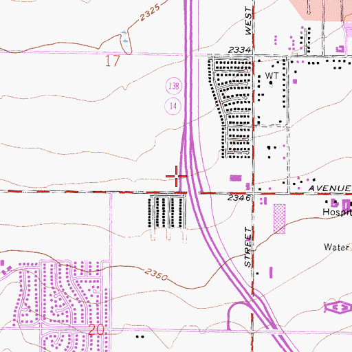 Topographic Map of Exit 43, CA