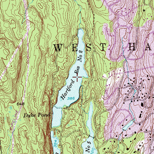 Topographic Map of Hartford Reservoir Number 2, CT