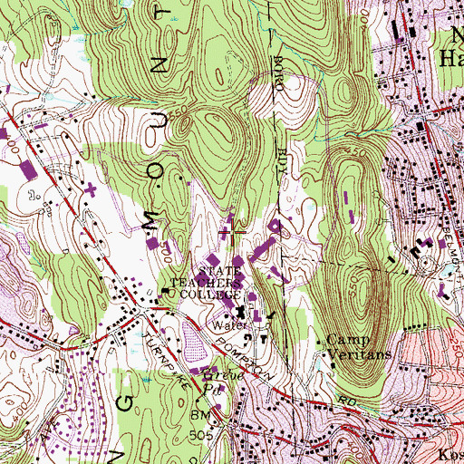 Topographic Map of Matelson Hall, NJ