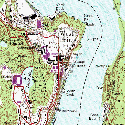 Topographic Map of Taylor Hall, NY