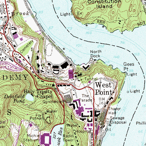 Topographic Map of Eisenhower Hall, NY