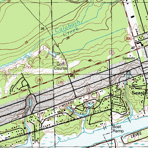 Topographic Map of Sunset Beach Police Department, NC
