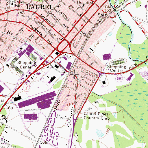 Topographic Map of Prince Georges County Fire Department Company 849 Laurel Volunteer Fire and Rescue Squad Company 849, MD