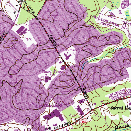 Topographic Map of Grace Christian School, MD
