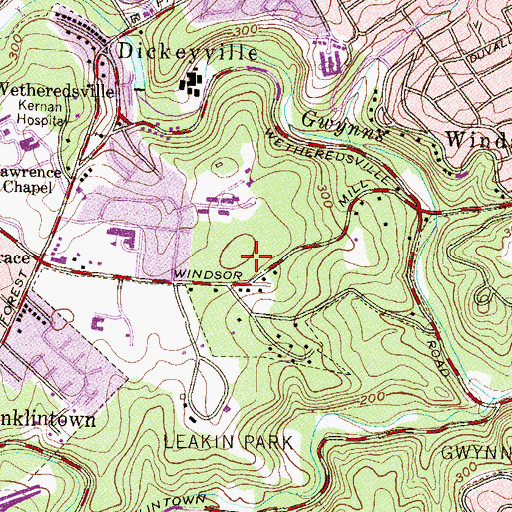 Topographic Map of Phyllis Wheatley Educational Center, MD
