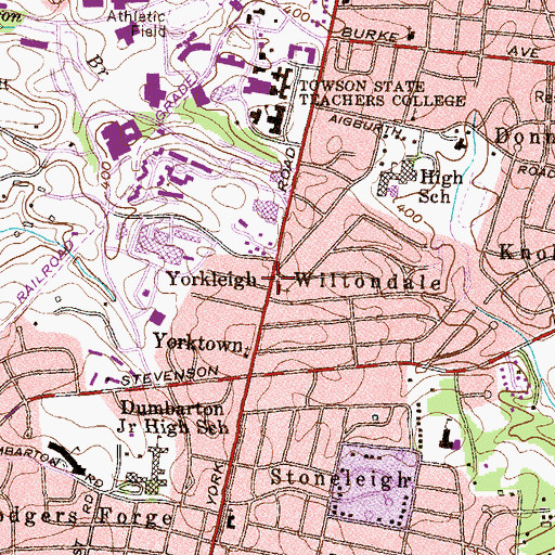 Topographic Map of Ascension Lutheran Church Nursery, MD