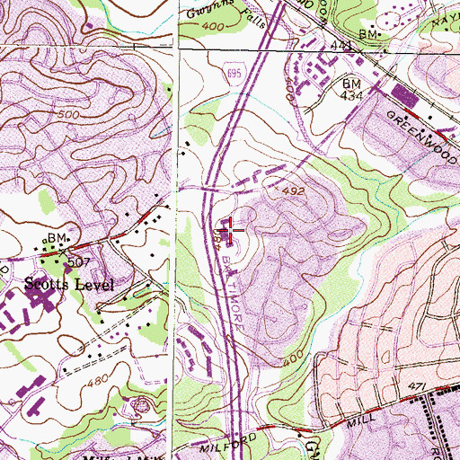 Topographic Map of Ptach School, MD