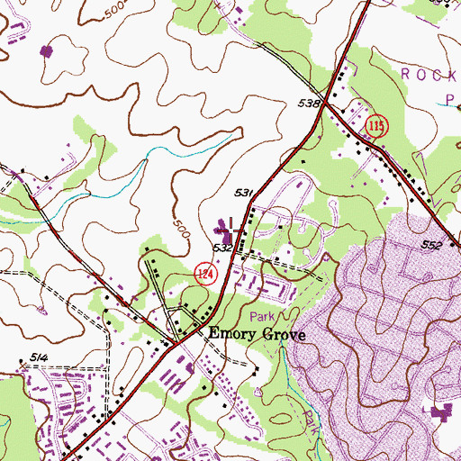 Topographic Map of Phoenix Center - Emory Grove, MD