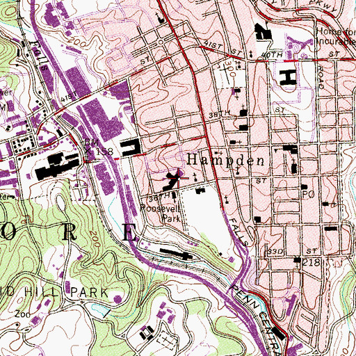 Topographic Map of Academy for College and Career Exploration, MD