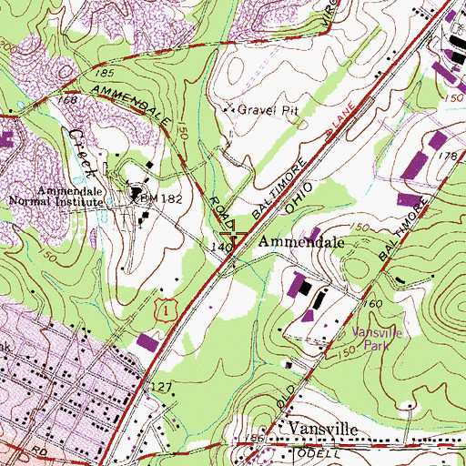 Topographic Map of Excel Academy Public Charter Elementary School, MD