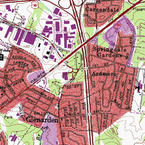 Topographic Map of Shabach! Christian Academy, MD