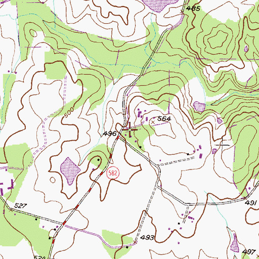 Topographic Map of Community School of Maryland - Brookeville Campus, MD