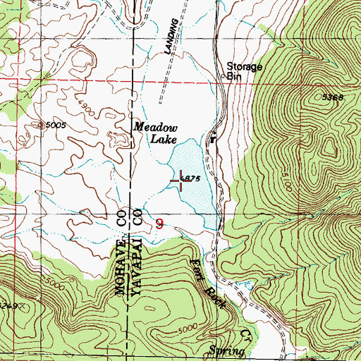 Topographic Map of Meadow Lake, AZ