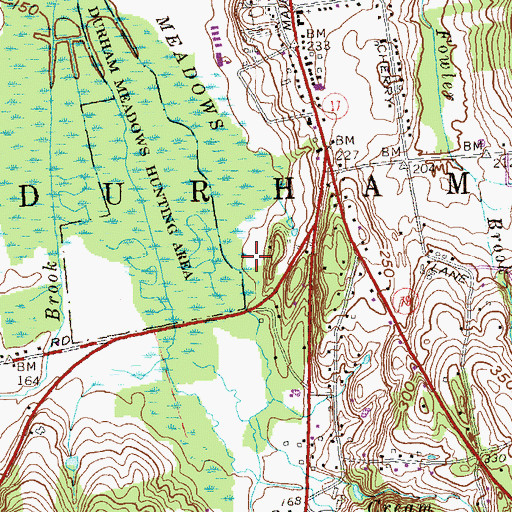 Topographic Map of Town of Durham, CT