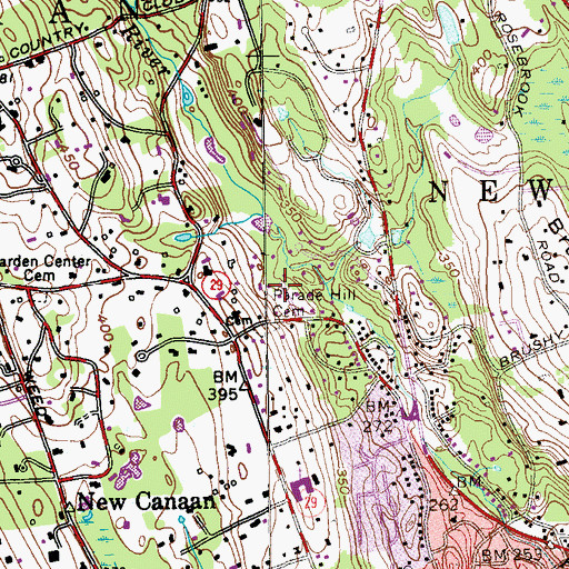 Topographic Map of Town of New Canaan, CT