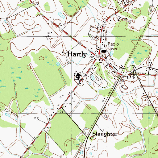 Topographic Map of Hartly Elementary School, DE