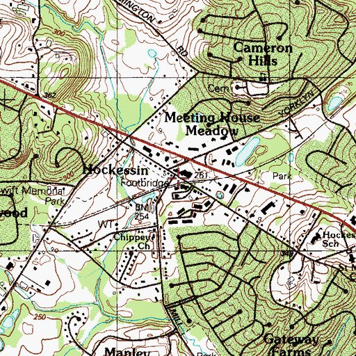 Topographic Map of Hockessin, DE