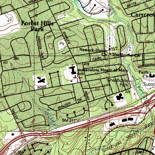 Topographic Map of Immaculate Heart of Mary School, DE