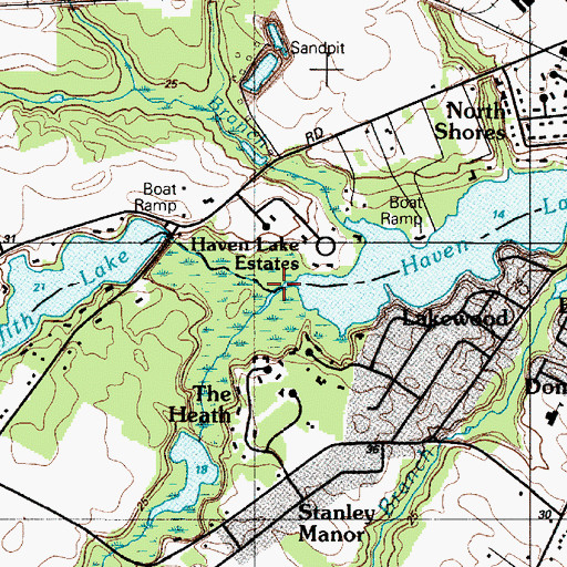 Topographic Map of Johnson Branch, DE