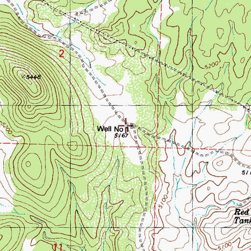 Topographic Map of Well Number One, AZ