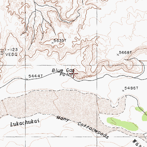 Topographic Map of Blue Gap Point, AZ