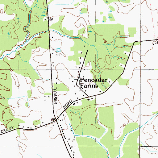 Topographic Map of Pencader Farms, DE