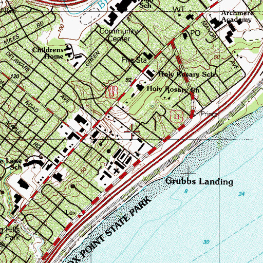 Topographic Map of Riverside Addition, DE