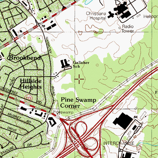 Topographic Map of Gallaher School Park, DE