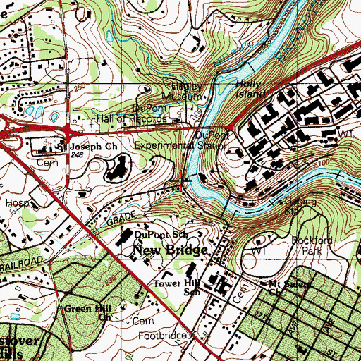 Topographic Map of Henry Clay, DE