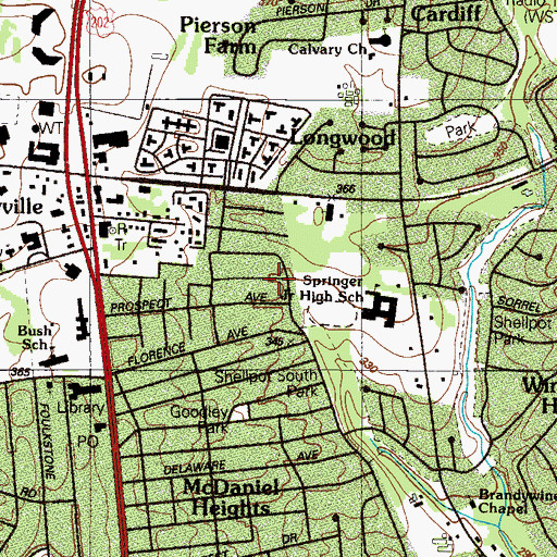 Topographic Map of Concord Manor, DE