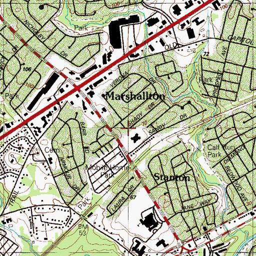 Topographic Map of Klair Estate, DE