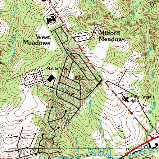 Topographic Map of Chapel Hill, DE