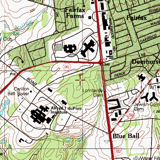 Topographic Map of Rollins Building Airport, DE
