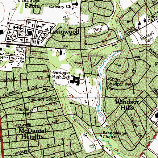 Topographic Map of Springer Junior High School, DE