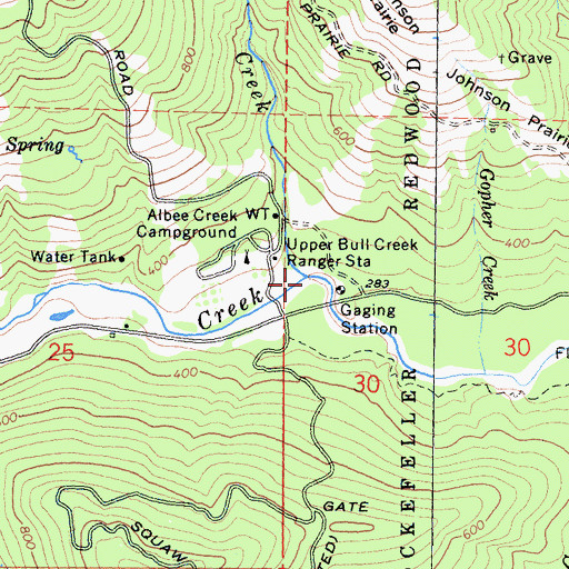 Topographic Map of Albee Creek, CA