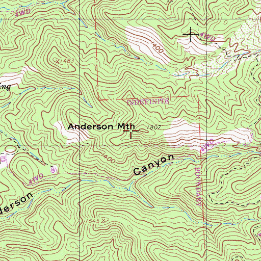 Topographic Map of Anderson Mountain, CA