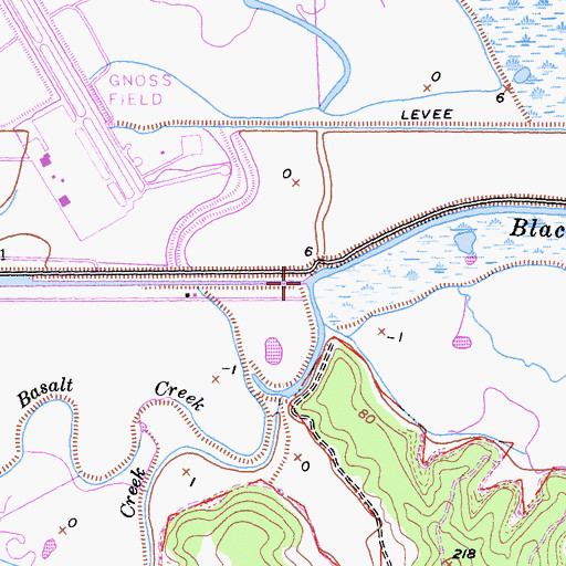 Topographic Map of Basalt Creek, CA
