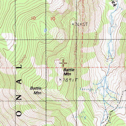 Topographic Map of Battle Mountain, CA