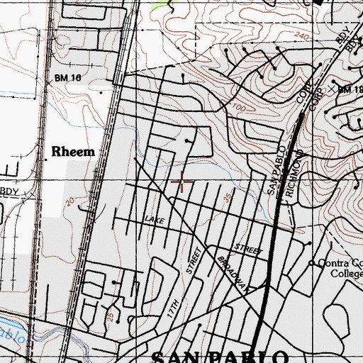 Topographic Map of Bayview Elementary School, CA