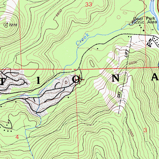 Topographic Map of Bear Creek Campground, CA