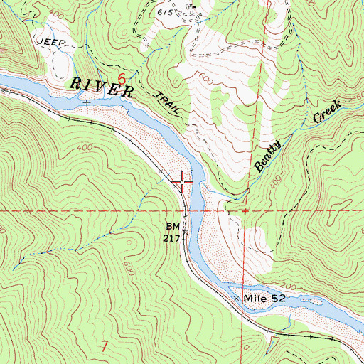 Topographic Map of Beatty Creek, CA