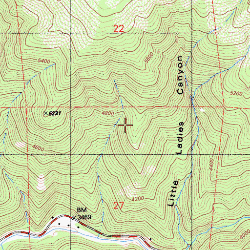Topographic Map of Bee Ranch Trail, CA