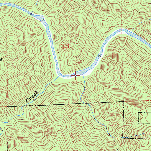 Topographic Map of Big Humbug Creek, CA